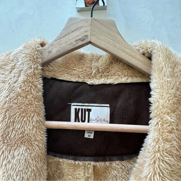 Kut From The Kloth || Bryton Faux Suede and Shearling Jacket Brown Medium - Picture 5 of 13